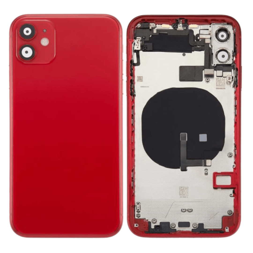 Back Housing With Side Keys & Power Button + Volume & Power Flex for iPhone 11 (RED) - Best Cell Phone Parts Distributor in Canada, Parts Source Back Housing With Side Keys & Power Button + Volume & Power Flex for iPhone 11 (RED) - Best Cell Phone Parts Distributor in Canada, Parts Source